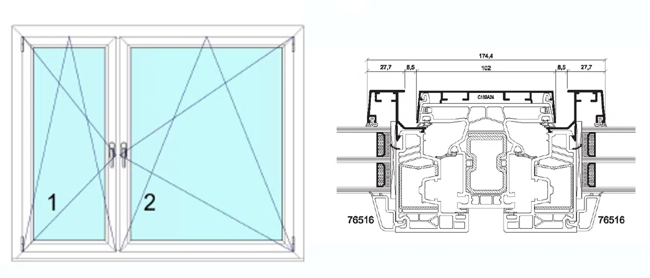 Zeichnung Detail Kämpferfenster Waku Unity