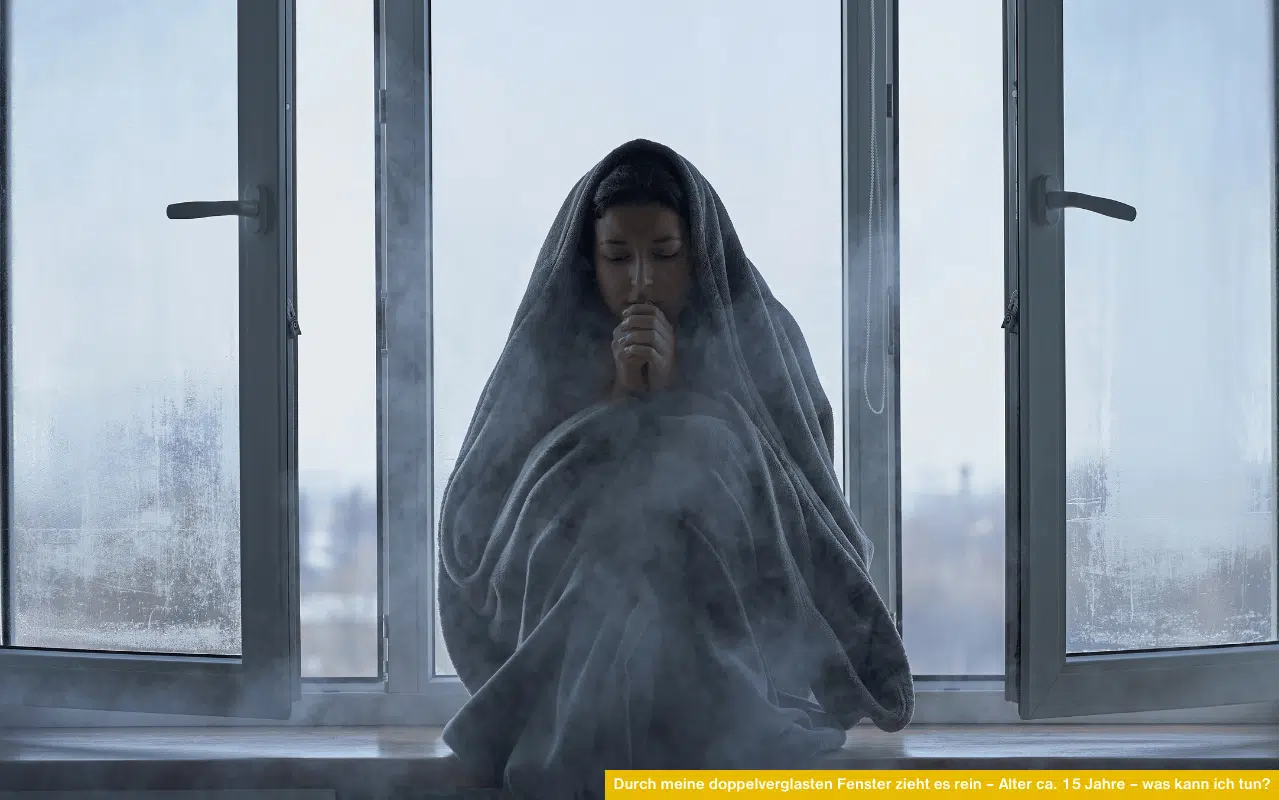 Zugluft bei alten doppelverglasten Fenstern trotz Wartung – Ursachen können undichte Dichtungen, falscher Anpressdruck oder mangelhafter Maueranschluss sein.